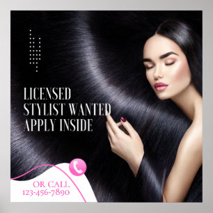 Customise Licensed Hair Stylist Wanted Apply Insid Poster
