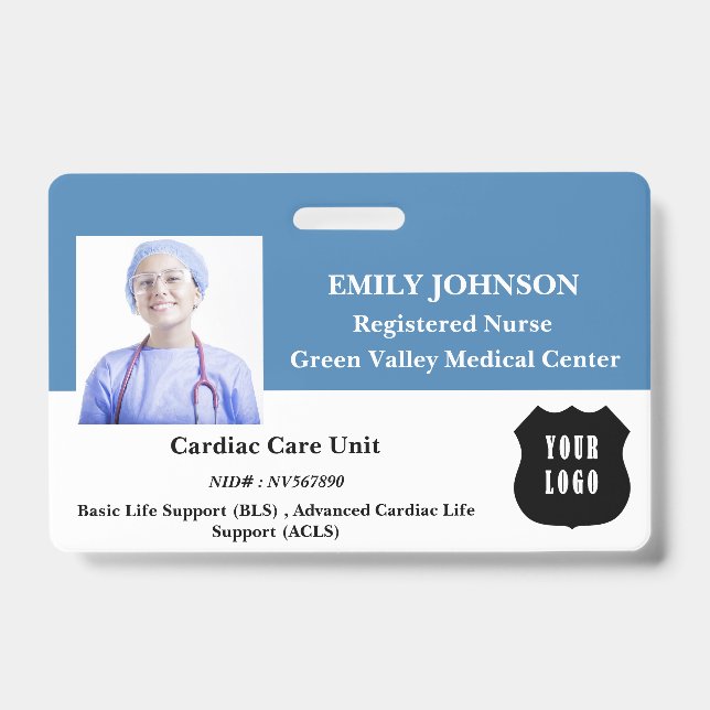  Customise Logo Registered Nurse  ID Badge (Front)