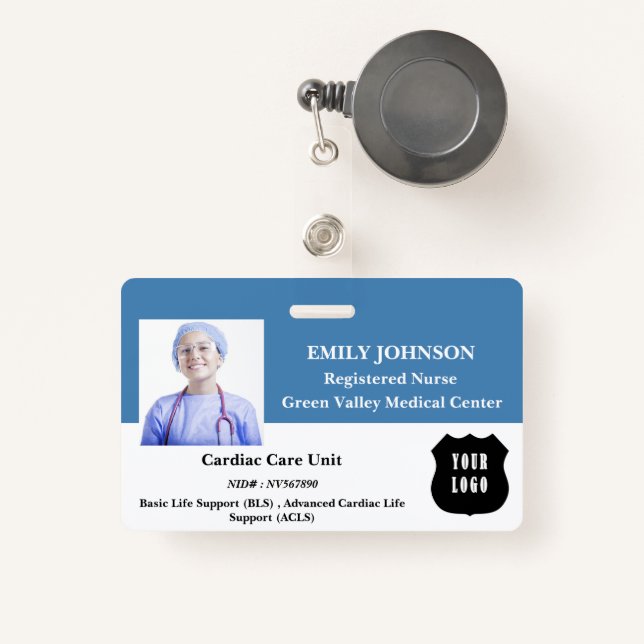  Customise Logo Registered Nurse  ID Badge (Front with Retractable)