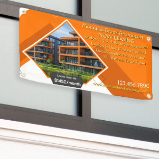 Customise Logo Text Image Apartments Now Leasing Banner