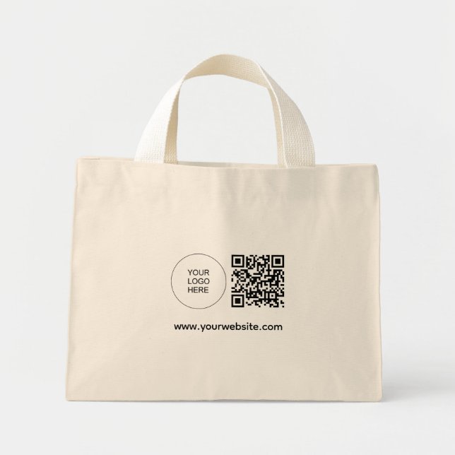 Customise Logo Website Address Template QR Code Mini Tote Bag (Front)