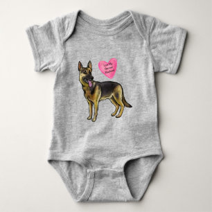 Customise Love My German Shepherd Dog Pet Baby Bodysuit