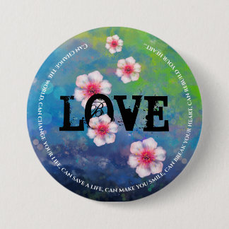Customise Love with abstract lily pond art 7.5 Cm Round Badge