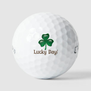 Customise Lucky Day! Shamrock Golf Balls