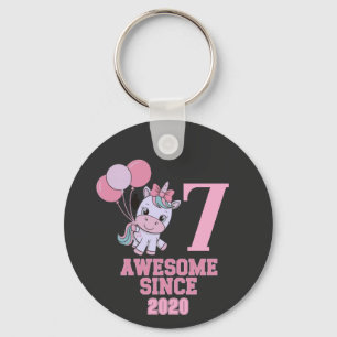 Customise Magical 7 Yrs Old Unicorn Birthday Girl Key Ring