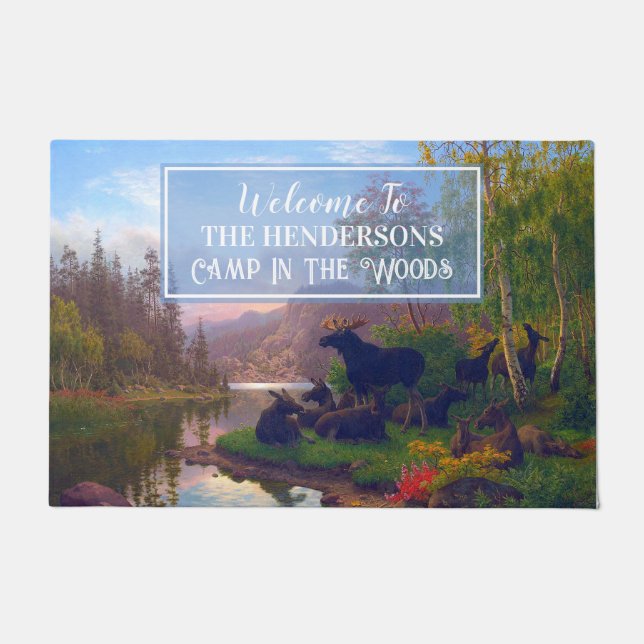 Customise Majestic Moose Boreal Forest Wild Nature Doormat (Front)