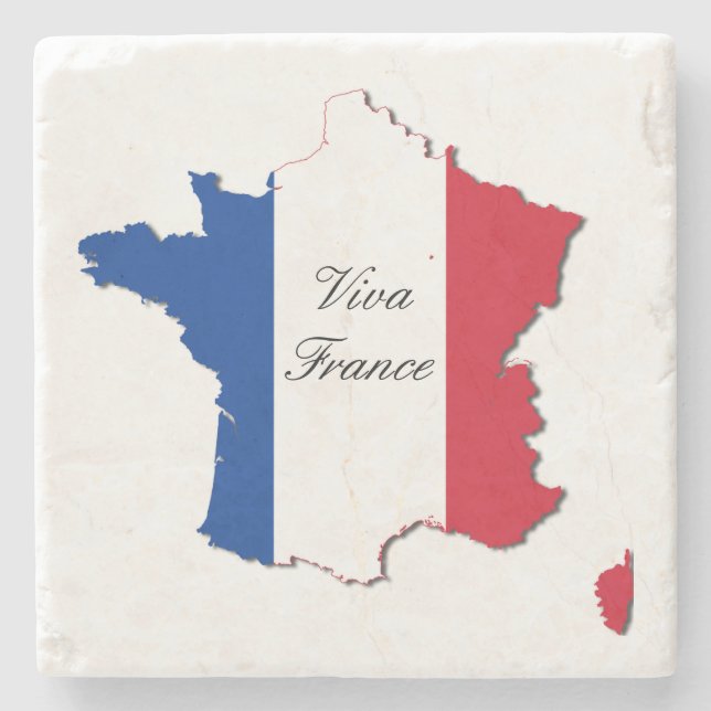 Customise Map of France Stone Coaster (Front)
