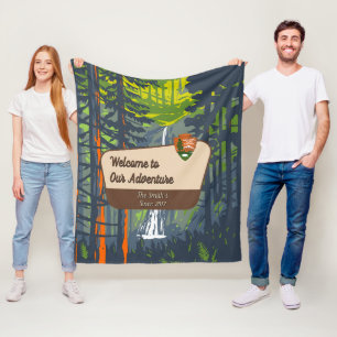 Customise Marymere Falls Family Camping Adventure Fleece Blanket