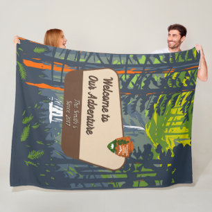 Customise Marymere Falls Family Camping Adventure Fleece Blanket