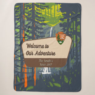 Customise Marymere Falls Family Camping Adventure Sherpa Blanket