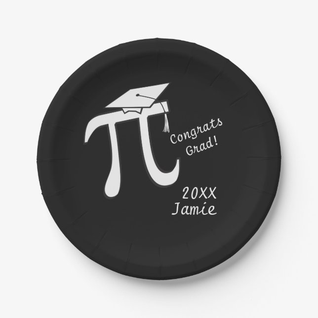 Customise Math Pi Graduation Paper Plate (Front)