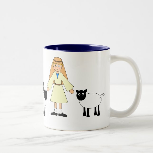 Customise Me -- Children's Nativity Shepherd Boy Two-Tone Coffee Mug (Right)