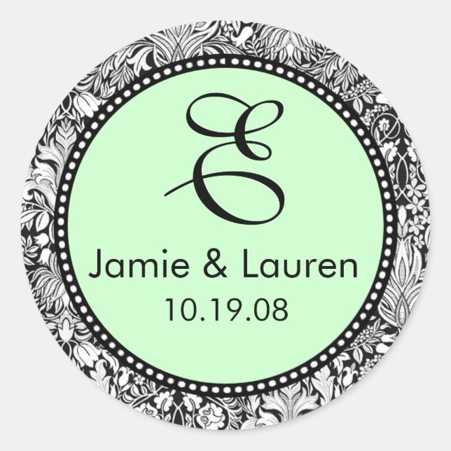 Customise Me ...Monogram Wedding Stickers (Front)