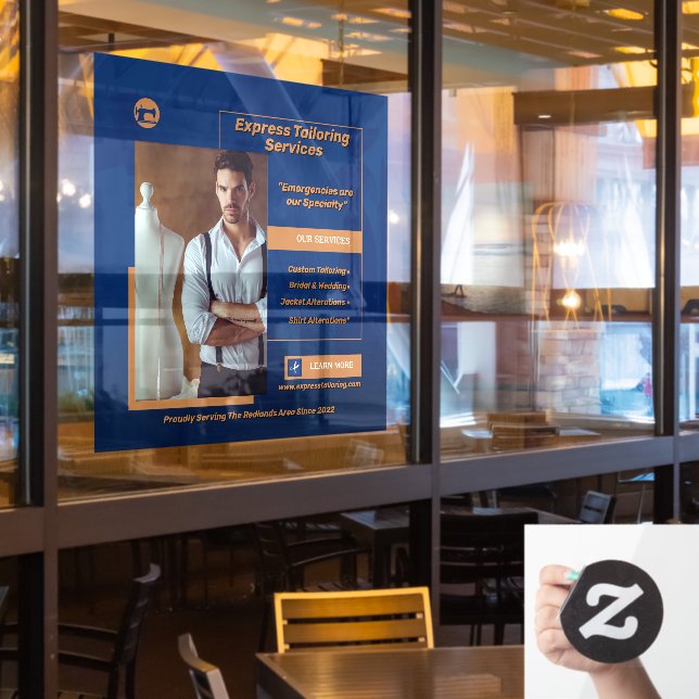 Customise Men's Tailoring Shop Business  (Restaurant Window)