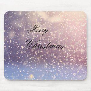 Customise Merry Christmas snowing Mouse Pad