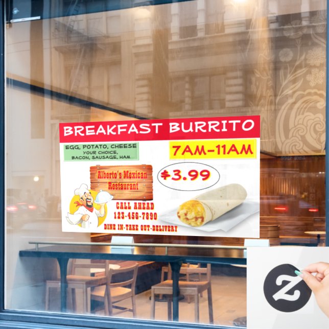 Customise Mexican Restaurant Breakfast Burrito  (Cafe Window)