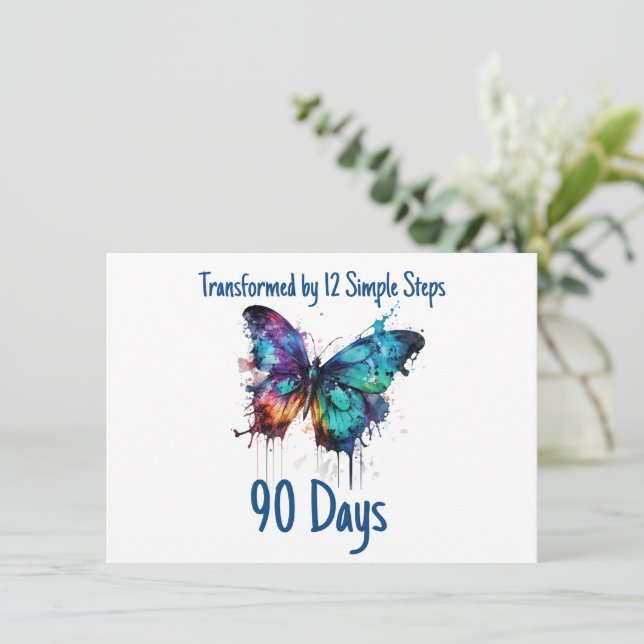 Customise Milestone Transformed by 12 Simple Steps Thank You Card (Standing Front)