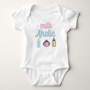 Customise Milk Aholic Funny Cute  Baby Bodysuit