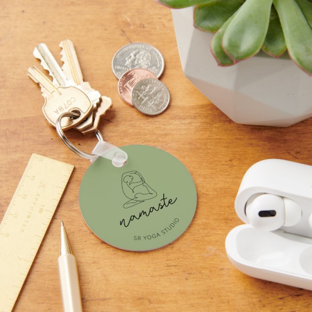 Customise Minimalist Namaste Yoga Studio Keychain (Desk)