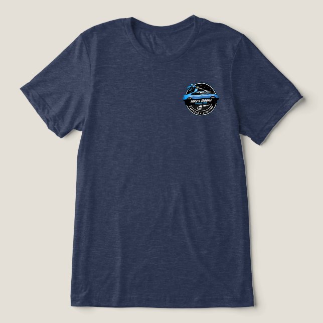 Customise Mobile Car Wash Detailing Blue Business  Tri-Blend Shirt (Design Front)