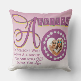 Customise Modern Best Friends Chic Quote Throw Pil Cushion