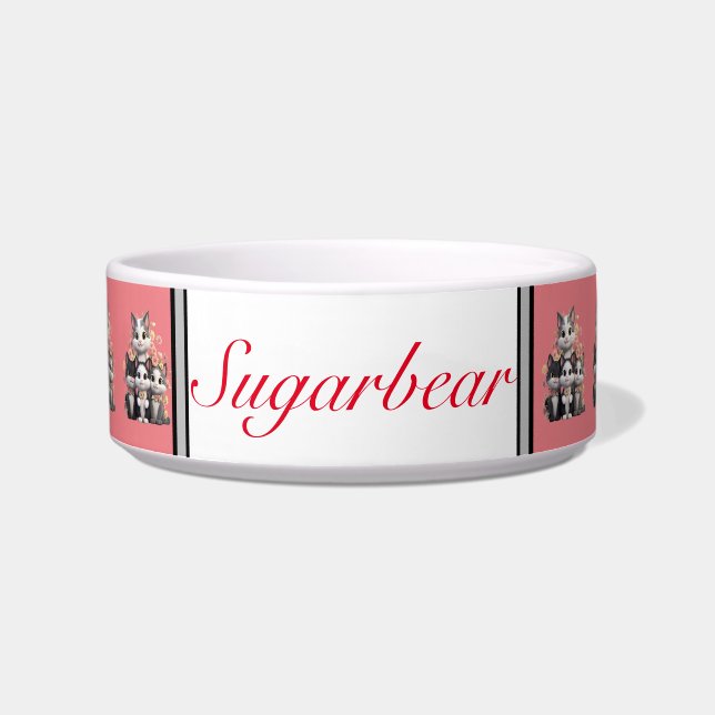 Customise Modern Cat  Bowl (Front)
