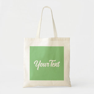 Customise Modern Elegant Sage Green Typed Text  Tote Bag