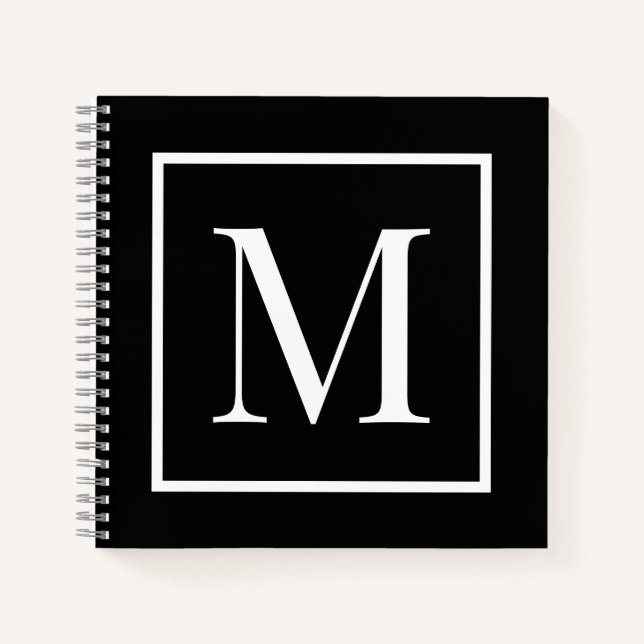 Customise monogram black white | Any background  Notebook (Front)