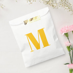 Customise monogram initial amber white gift favour bag