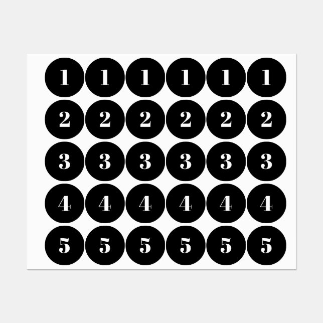 Customise monogram initial / number black white (Sheet)