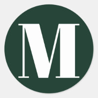 Customise monogram initial number green white clas