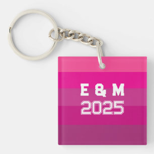 Customise Monogram Love  Key Ring