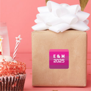 Customise Monogram Love  Square Sticker