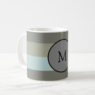 Customise monogram Modern Colours stripes Trendy Coffee Mug