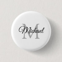 Customise Monogram Name White Template Elegant