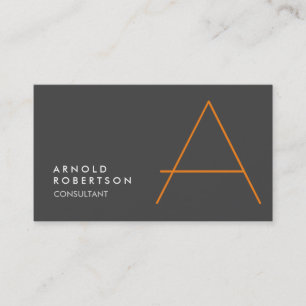 Customise Monogram Plain Grey Trendy Business Card