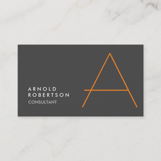 Customise Monogram Plain Grey Trendy Business Card (Front)