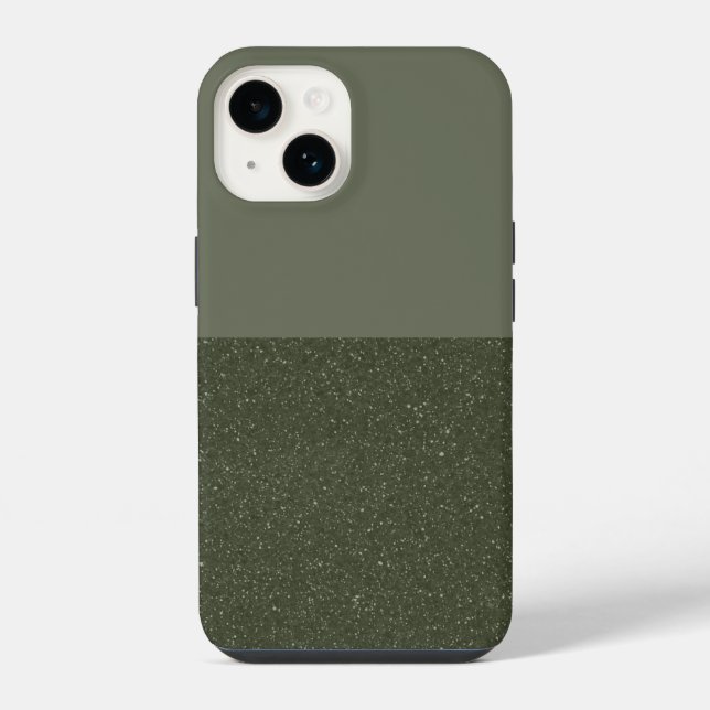 Customise Moss Green Split iPhone 14 Case (Back)