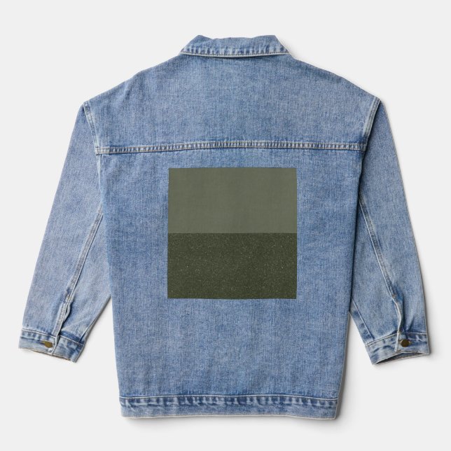 Customise Moss Green Split-Panel Denim Jacket (Back)