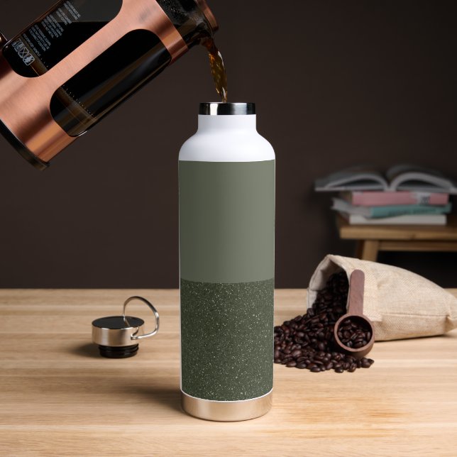 Customise Moss Green Two-Tone Water Bottle (Coffee)
