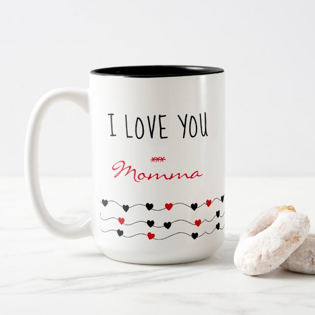 Customise Mothers Quote Two-Tone Coffee Mug (With Donut)