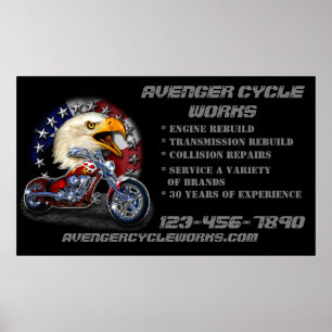 Customise Motorcycle Repair Shop Business  Poster