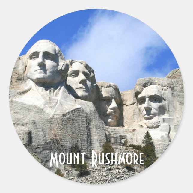 Customise Mount Rushmore National Memorial photo Classic Round Sticker (Front)
