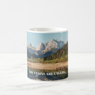 Customise Mountains are calling text Coffee Mug