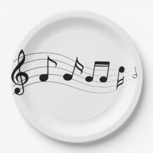 Customise Musical Notes Party Plate
