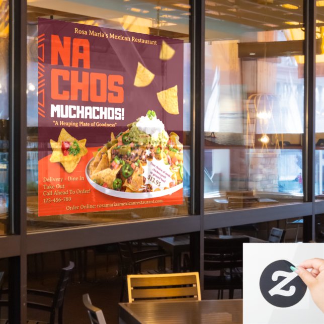 Customise Nachos Comida Mexicana Restaurant Promo (Restaurant Window)