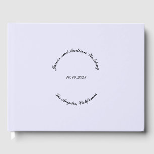 Customise Name, date, black Lavender mist wedding Guest Book