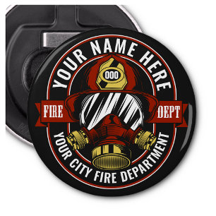 Customise NAME Firefighter Helmet Mask Fire Rescue Bottle Opener
