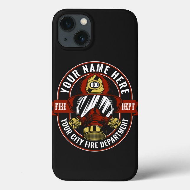 Customise NAME Firefighter Helmet Mask Fire Rescue Case-Mate iPhone Case (Back)