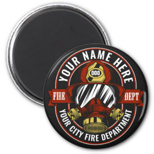 Customise NAME Firefighter Helmet Mask Fire Rescue Magnet